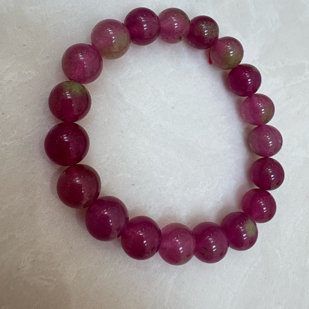 Vibrant watermelon tourmaline Beaded Bracelet